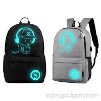 ENJOY Non-USB Charge Cool Boys School Backpack Luminous School Bag Music Boy Backpacks Gray   